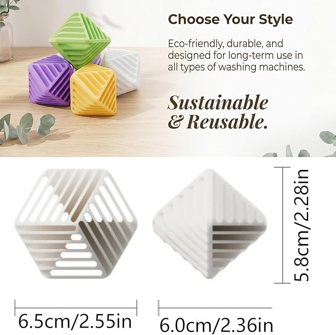 8Pack Reusable Laundry Dryer, Washing Machine & Dryer Agitator Balls, Tangle-Free Smooth Laundry, Enhanced Cleaning & Faster Drying, TPR Material, Compatible with All Washers & Dryers