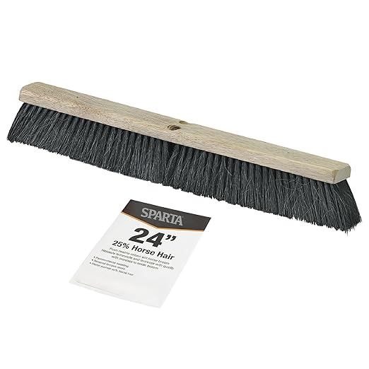 SPARTA Flo-Pac Horsehair-Blend Blend Sweep, Floor Sweep for Cleaning, 24 Inches, Black, (Pack of 12)