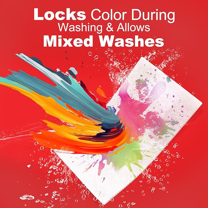 Laundry Color Catchers Sheet 50 Count,Color Catchers for Laundry Allow Clothes Mixed Washes and Prevents Color Run,Color Grabber Laundry Sheets,Fragrance Free Color Remover for Clothes