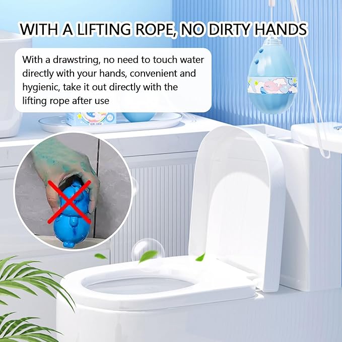 Automatic Toilet Bowl Cleaner,Household Cleaning Solution,Toilet cleaner with hanging cord,Natural Long Lasting Toilet Cleaner for Hard Water Stains & Rings (1, 200g)