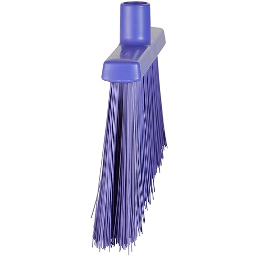 Vikan 29148 Broom, Angle Cut, 11.4" Extra Stiff, Purple