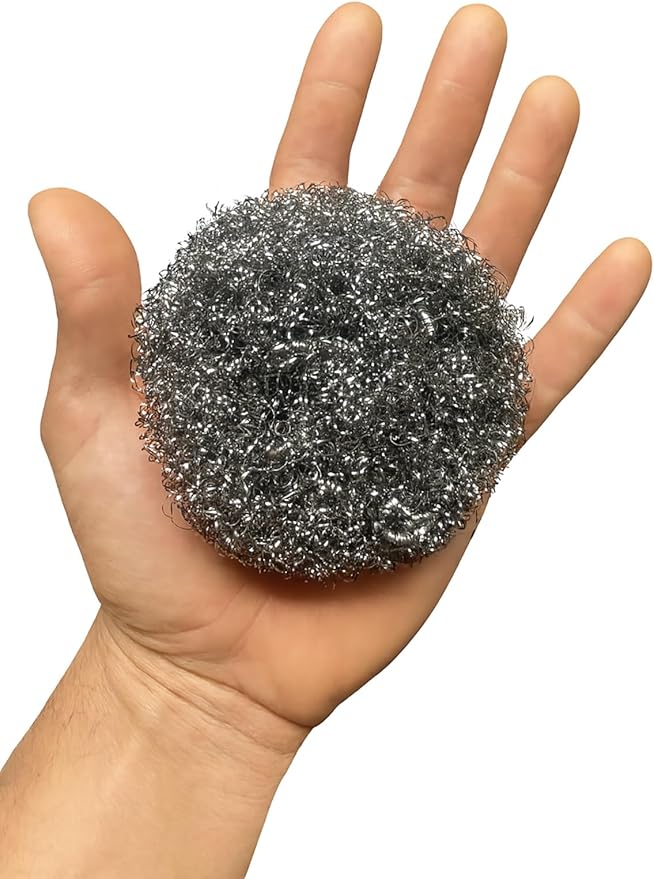 Set of 3 Stainless Steel Cleaning Fibers Mexican Brillosa Scrubber Pads Limpia Sartenes Pan Scourer Cleaners for Grills and Pots Fibra Lava Trastes en General