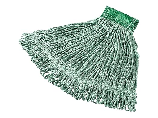 Rubbermaid Commercial Super Stitch Mop, Medium, Green, 5" Band, Replacement Mop Head, Heavy Duty Quality, Commercial Grade