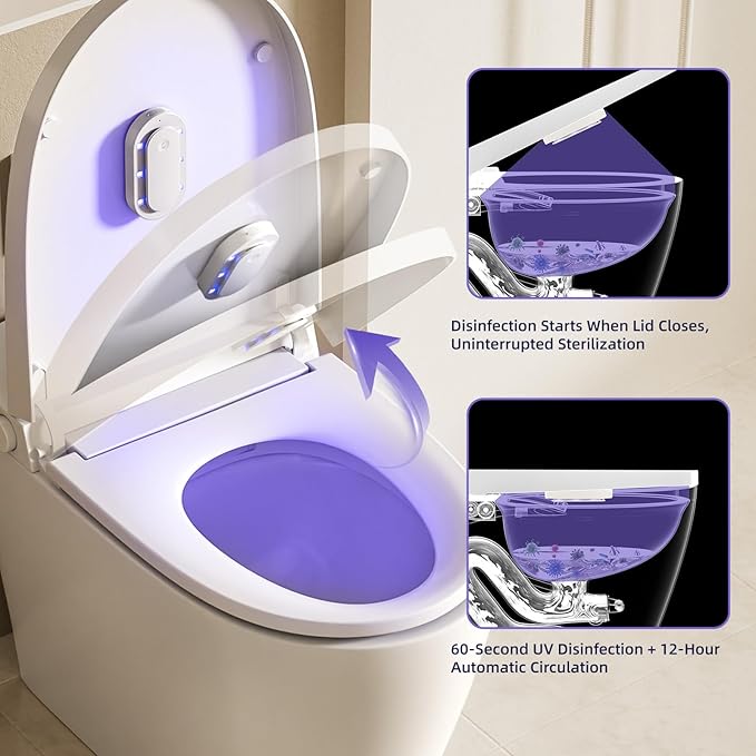 Toilet Guard,Smart U V-C Toilet Cleaner & Odor-Control System with Motion Sensor,Self Cleaning, Rechargeable Toilet Lid Smart accessory for Home Hotel Shared Bathroom, White(1pc)