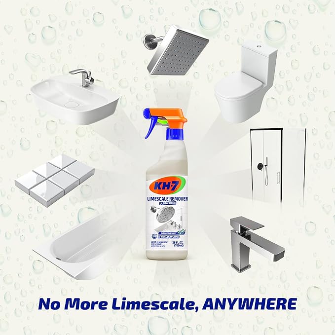 KH-7 Limescale Remover Spray – Removes & Prevents Limescale Build-Up | For Shower, Tiles, Sink & Fixtures | 26 oz