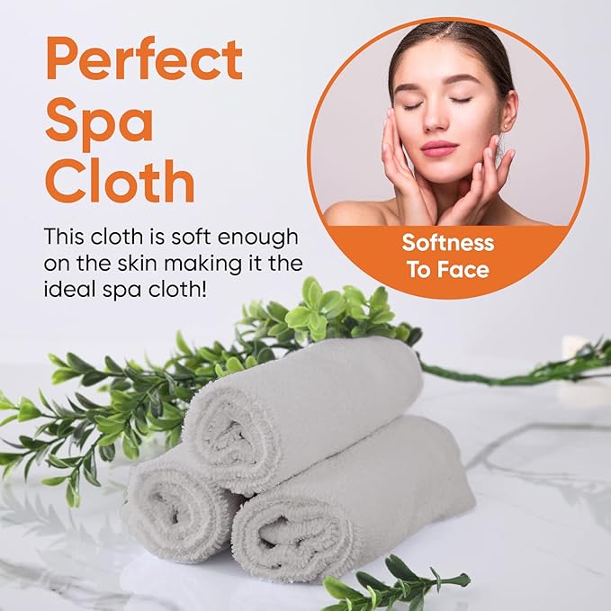 Superio Cotton Terry Washcloths Grey Towels 100% Cotton Cleaning Cloth Rags Wash Clothes for Body and Face, Spa Towels, Multi Purpose (12"x12"), 72 Pack