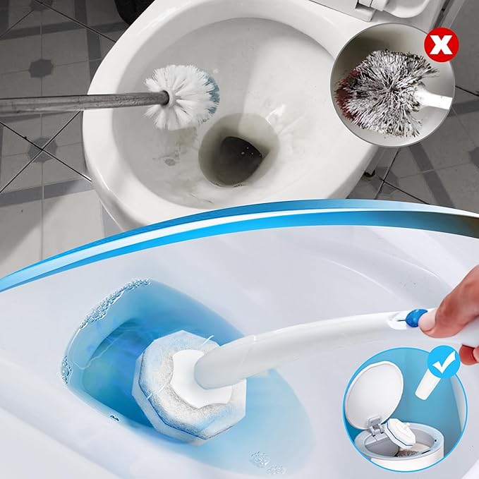 50 Pcs Toilet Wand Refills, Disposable Toilet Bowl Brush Replacement Heads for Sink Bathtub