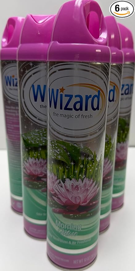 Wizard The Magic of Fresh | Odor Neutralizer & Air Freshener - 10 Oz. Morning mist (Pack of 6) (Packaging May Vary)