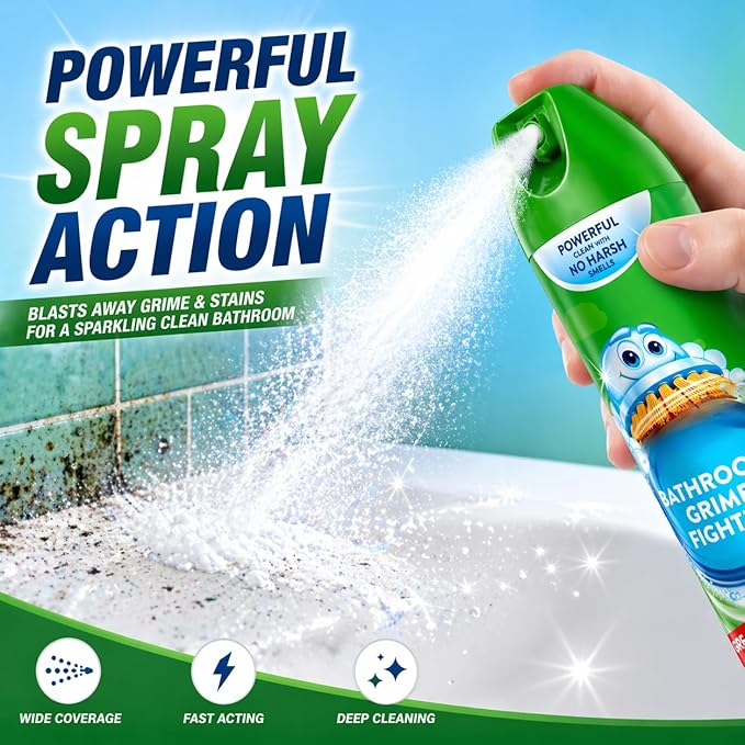 Bathroom Cleaner Spray, Foam Action Shower & Tub Cleaner, 20 oz, Multi Surface Cleaning Solution for Tiles, Sinks & Bathtubs, Fresh Scent