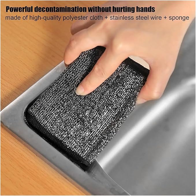 6pcs Double-sided Kitchen Dishwashing Sponge Household Cleaning Wipe Scouring Pad Supplies Tools