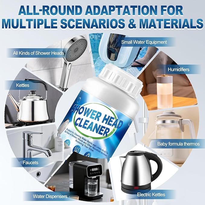 Limescale Remover, Bathroom Descaler, Hard Water Cleaner, Highly Effective at Removing Scale, Suitable for Cleaning Various Shower Heads, Water Dispensers, Kettles, Faucets, Etc, 8.3 Oz