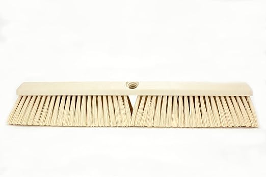 SPARTA Omni Sweep Plastic Push Broom Head, Heavy Duty, Industrial Broom With Color Code System For Outdoor, Indoor, Garage, Concrete, Patio, Kitchen, Bathroom, 18 Inches, Tan