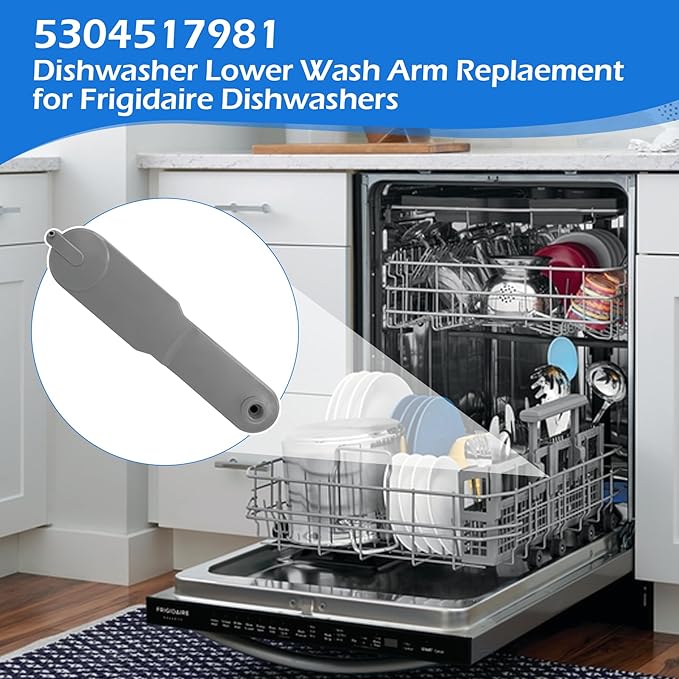 5304517981 Dishwasher Lower Wash Arm Orbital Spray Arm Replacement for Frigidaire Electrolux Kenmore Crosley Gibson Kelvinator Tappan Westinghouse Dishwasher Replaces AP6886144 PS12717896