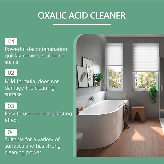 Lanenow Oxalic Acid Cleaner Spray for Bathroom Cleaning, Multi Surface Spray for Toilet, Bathtub, Porcelain and Tile (2pcs)