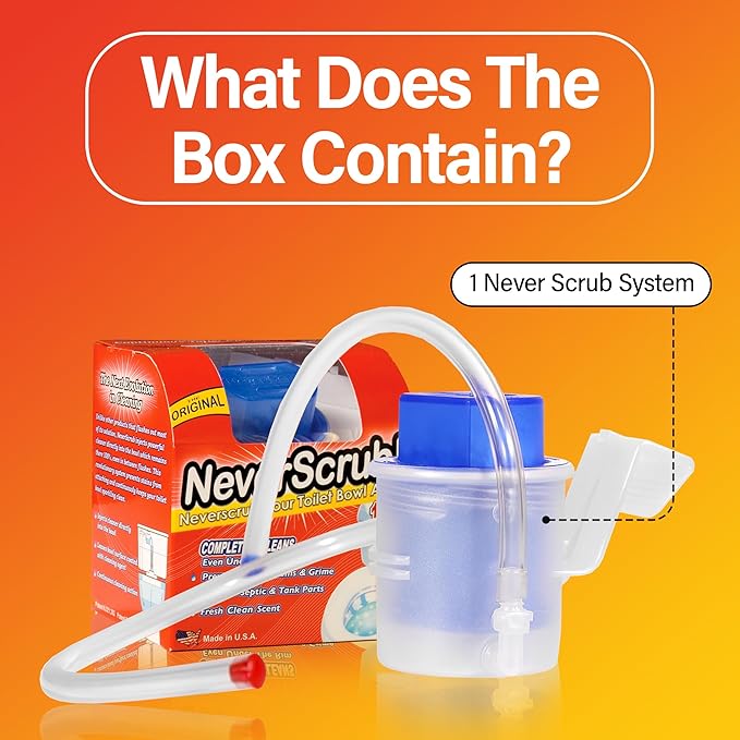 Self Cleaning Toilet System - Automatic Toilet Bowl Cleaner with Starter Cartridge, Lasts Up 3 Months Continuous Cleaning + 3 Refill Cartridges