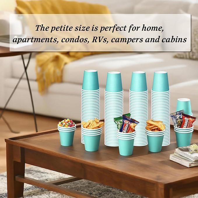 350 Pack 3oz Paper Cups, Bathroom Cups Disposable,Moushwash Cup Small Snack Cup for Water, Juice, Candy Ideal for Party Bathroom and Office(Blue)