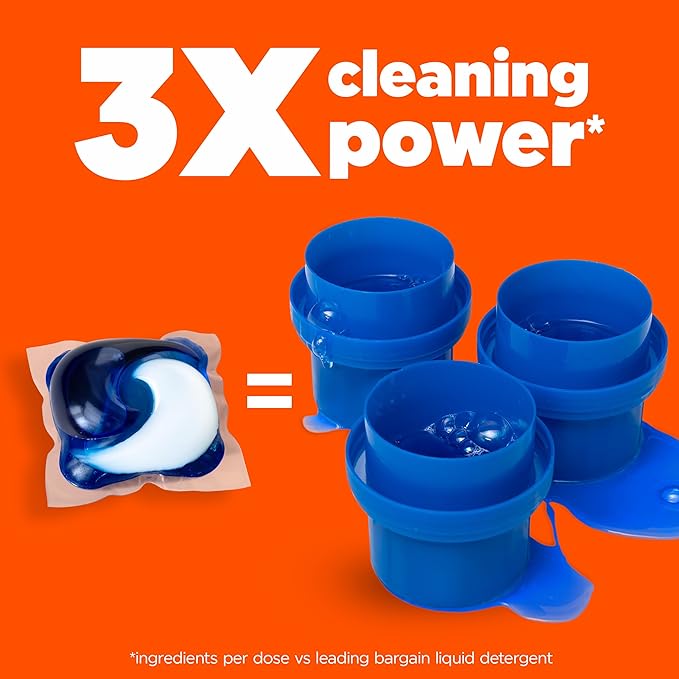 Tide PODS laundry detergent pacs, 3-in-1 Stain Remover, Odor Fighter, Color Protector, 76 Count, HE compatible, Original Scent
