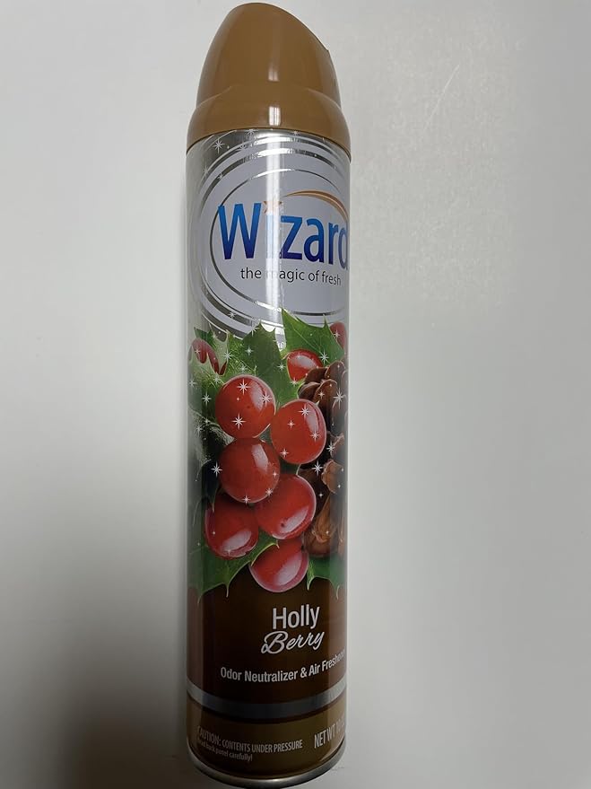 Wizard The Magic of Fresh | Odor Neutralizer & Air Freshener - 10 Oz. Holly berry (Pack of 4) (Packaging May Vary)