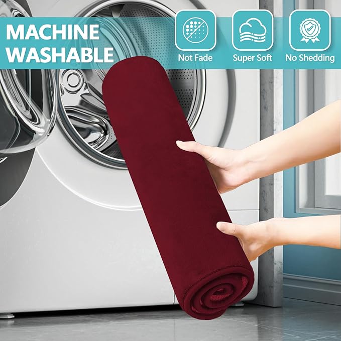 RUN HELIX Bathroom Rugs Sets 3 Piece, Soft Absorbent Memory Foam Bath Mats Set, Dry Fast Bath Mat, Machine Washable Bath Rug Set for Bathroom （Maroon）