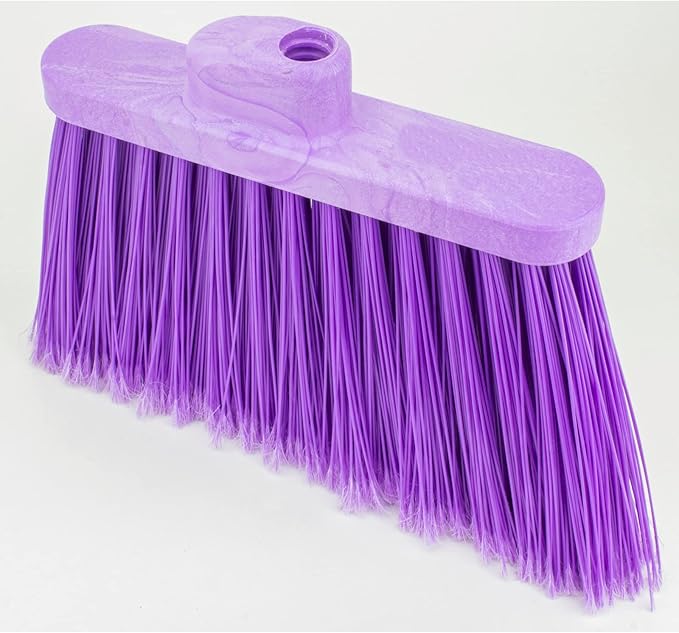 SPARTA Plastic Large Debris, Angled, Broom Head with Color Coded for Indoor, Outdoor, Home, Restaurant, Lobby, Office, 12 Inches, Purple, (Pack of 12)
