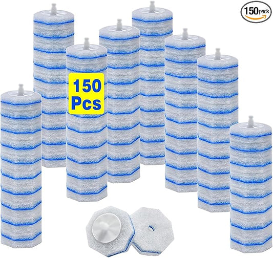 2X Cleaning Power Upgrade Formula Toilet Bowl Wand Refills, Fits for Clorox Wand,150 Count Disposable Toilet Brush Wand Refills - No Falling Apart, Fits Most Brand Toilet Brushes for Bathroom Cleaning