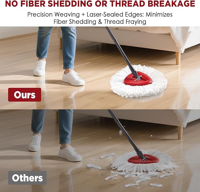 Mop Head Replacement for O-Cedar Easy Wring 1-Tank System，Exovyn Spin Mophead Replacements，Microfiber 6 Pack 360° Swivel Mop Refills，Deep Clean,Easy Cleaning，Machine Washable and Easy to Replace