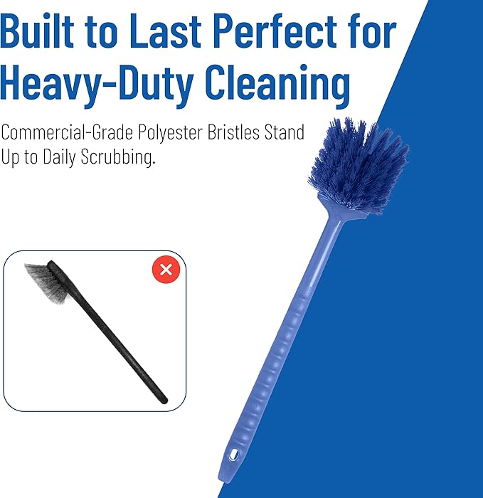 SPARTA 40501EC14 Plastic Large Scrub Brush, Kitchen Brush, Utility Brush With Long Handle For Cleaning, 20 Inches, Blue