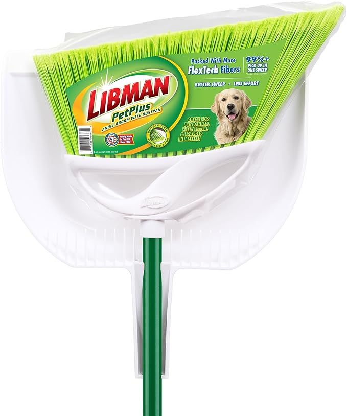 Libman PetPlus Angle Broom with Dustpan