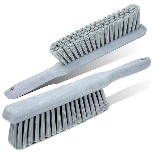 SPARTA 8 Inch Soft Counter Brush with Polyester Bristles and 5 Inch Handle, Color Coded Handheld Broom for Tables Countertops and Foodservice Surfaces, 13 Inch Overall Length, Gray, Pack of 6