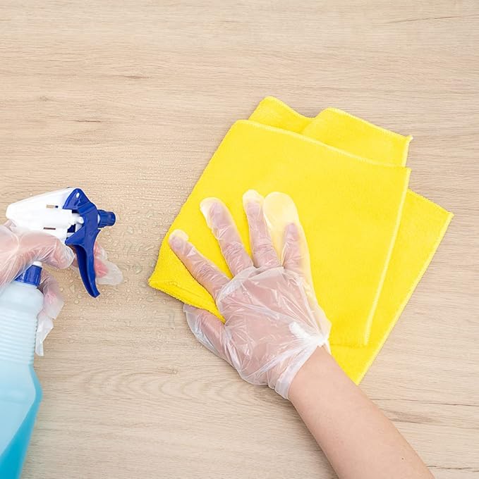Restaurantware Clean Tek Professional 16 x 16 Inch Cleaning Cloths 100 Lint Free Microfiber Towels - Highly Absorbent Non Abrasive Yellow Microfiber Cleaning Rags Reusable For All Purpose Use