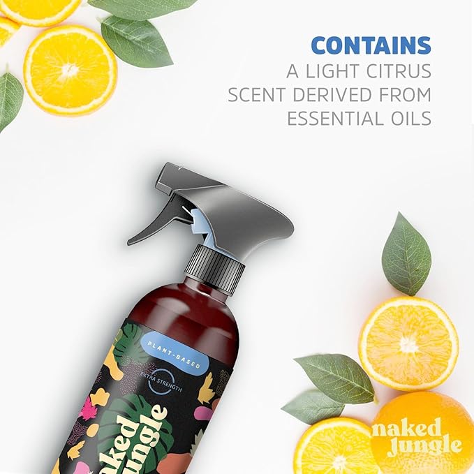 Naked Jungle Plant-Based Bathroom Cleaner and Deodorizer, Extra Strength Shower Cleaner Spray, Toilet Bowl Cleaner, Vegan Formula, No Artificial Fragrances, 24oz