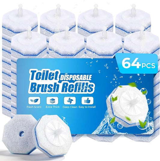 64 Count Toilet Wand Refills for Clorox Toilet Wand,5X Cleaning Power, Extra Thick, Fresh Fragrance,Compatible with Most Toilet Brushes