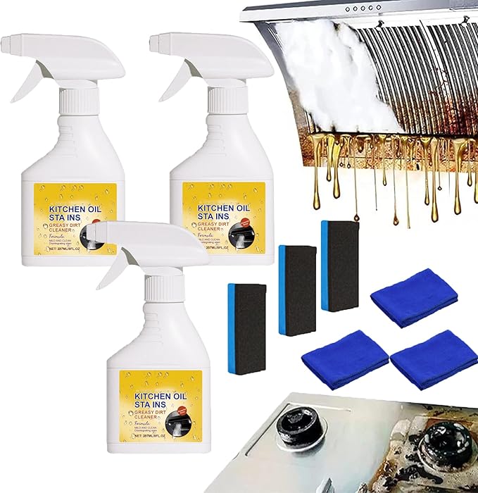 Kitchen Degreaser Spray - 2025 Best Kitchen Spary, Heavy Oil Stain Multi-purpose Cleaner, Effortlessly Eliminate Stubborn Grease&grime (3)