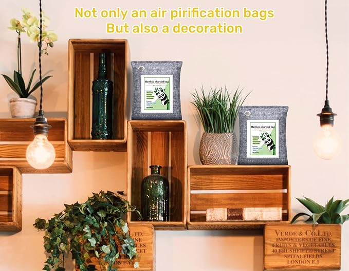 Activated Charcoal Odor Absorber for Strong Odor, Basement, Cars, Closets, Shoes, Smoke. 16 Pack Bamboo Charcoal Air Purifying Bags Deodorizer Odor Eliminator for Home