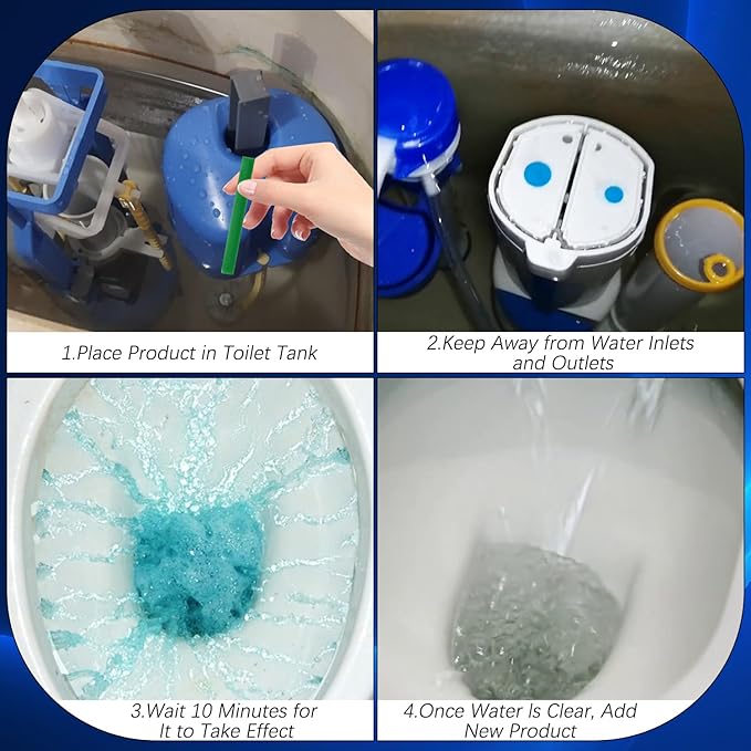 Baysea Multi-Functional Toilet Cleaning Sticks-Drop in Tank Cleaner & Freshener with Long-Lasting Freshness for Toilet Bowl