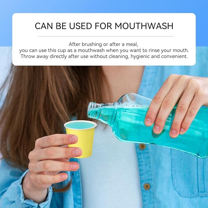 150 Pack 3oz Yellow Paper Cups,Mouthwash Cups, Disposable Bathroom Cups,Small Paper Cups 3oz Ideal for Bathroom,Supermarket,Birthday Party,Picnic and BBQ
