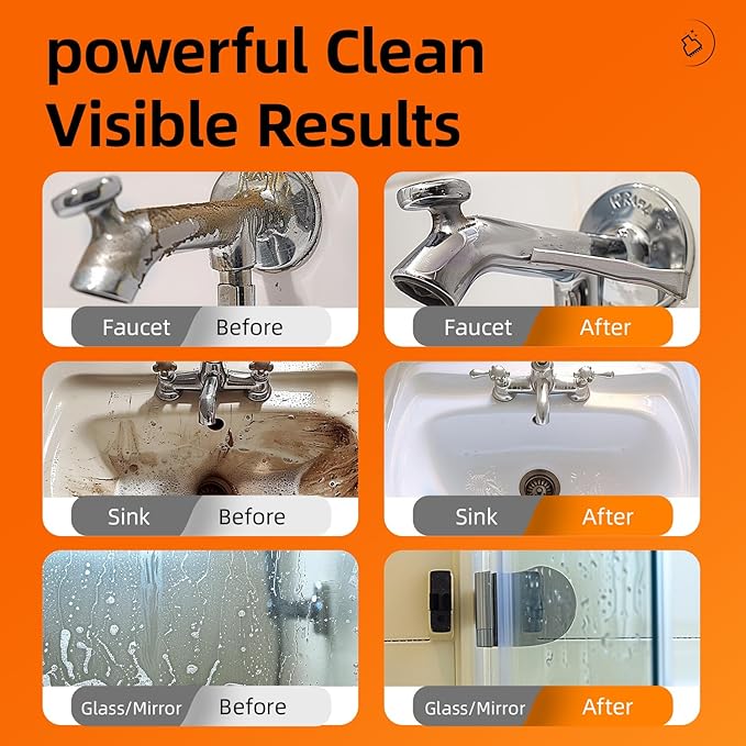 Lemon Bathroom & Shower Cleaner, Effective Daily Maintenance, Dual Foam & Spray Nozzle, All-Purpose for Tub, Faucet, Toilet, Tile, Sink, Glass & Wall(17.64 fl oz x3 Bottle)