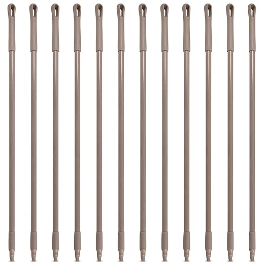 SPARTA 41225EC01 Fiberglass Broom Handle, Mop Handle, Replacement Handle With Acme Threaded Tip For Commercial Cleaning, 48 Inches, Brown, (Pack of 12)