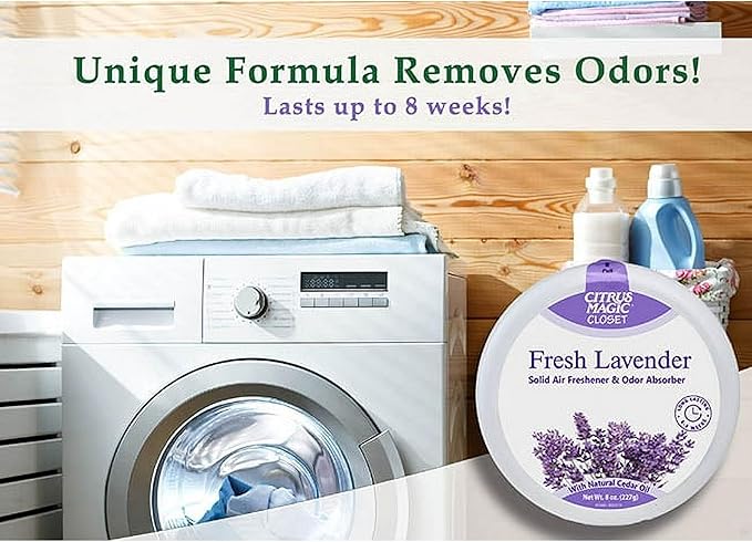 Citrus Magic For Closets Odor Absorbing Solid Air Freshener, 8-Ounce (Fresh Lavender)