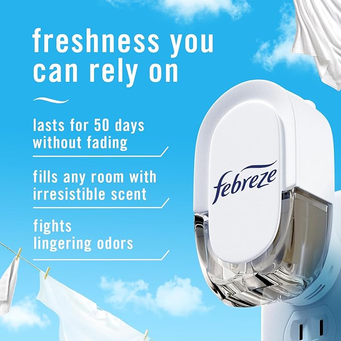 Febreze Plug In Air Freshener,Odor-Fighting Scented Oil Refill,Tropical Blend Scent,2 Refill,(Pack of 2)