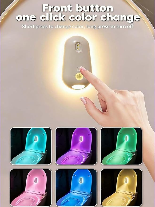 Toilet Light UV Sanitizer with Night Light Motion Activated Sterilizer Sensor Self Cleaning USB Rechargeable Motion-Activated Smart Toilets Seat Odor Easy Tool-Free Installation for Toilet(2PCS)