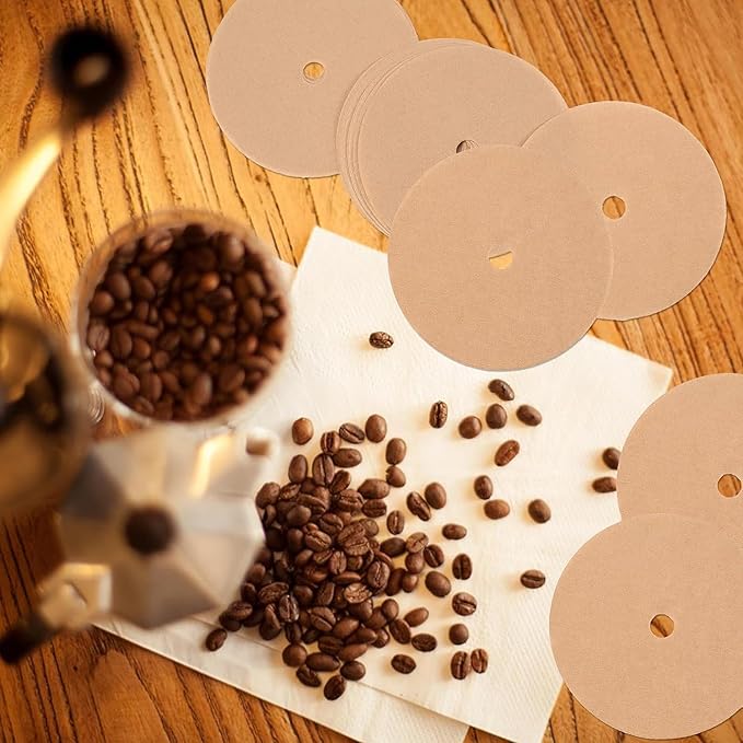 200Pcs Disposable Coffee Filter Paper, 3.75In Circular Brown Coffee Machine Filter for Camping, Home, Office, Coffee Shops Disposable Coffee Filters, Paper and Plastic Household Supplies