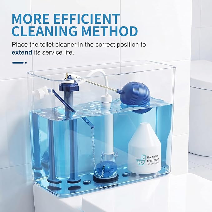Toilet Cleaner, Household Cleaning Solution, Toilets Bowl Cleaning Reduces Hard-Water Stains & Odor, Automatic Refreshes Toilets, Long-Lasting Bowl Cleaner Fresh Scent, White