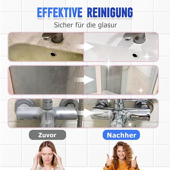 2025 New Bathroom Descaler Foam Cleaner, Upgrade 4.2 floz Bathroom Descaler, Stubborn Stains Cleaner, All Purpose Rinse Cleaning Foam Spray (1, 2pcs)