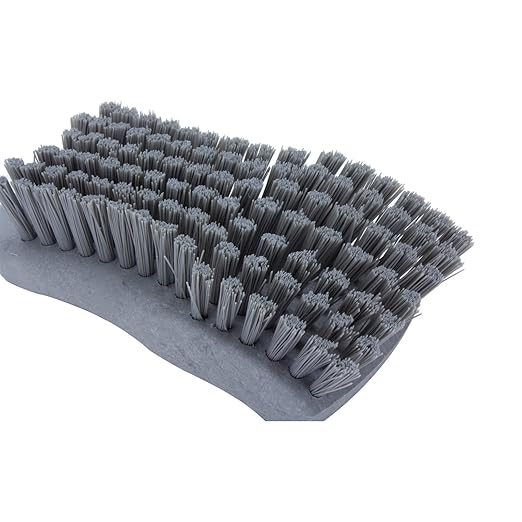 SPARTA Plastic Cutting Board Scrub Brush with Hanging Hole for Washing Cutting Boards, 6 Inches, Gray