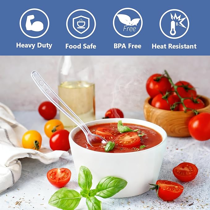 SACATR 3000 Count Plastic Silverware Heavy Duty -1500 Spoons, 1500 Forks, BPA-Free, Heat Resistant, Disposable Utensils Set, Plastic Cutlery Set, Plasticware Bulk for Party