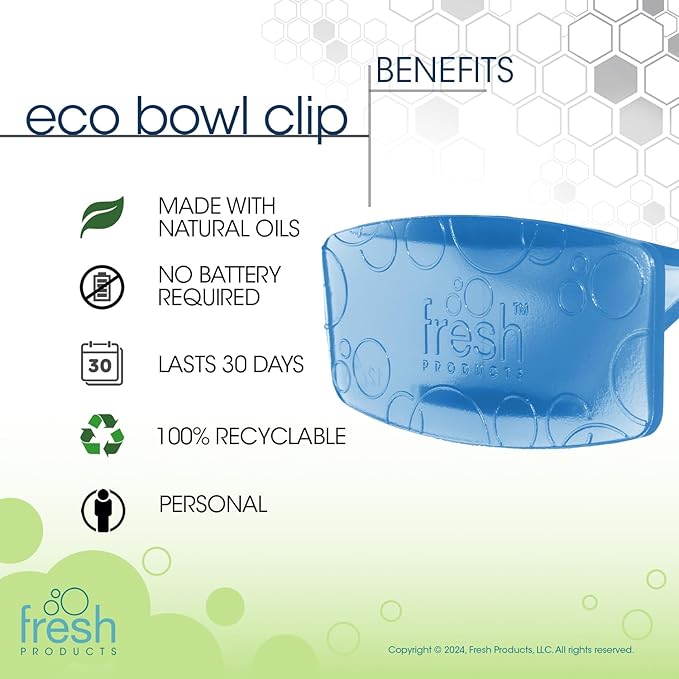 Fresh Products Eco Bowl Clip 2.0 Toilet Bowl Air Freshener, Cotton Blossom Scent, 4 Clips