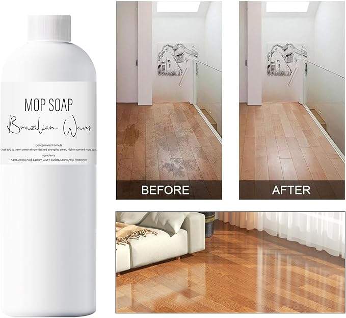 Brazilian Waves Mop Soap 120ML, 2025 New Mop Soap For Floor Cleaning, MopSoap Brazilian Wave, Multipurpose For Home Cleaning