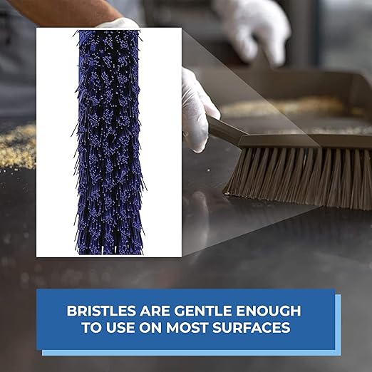 Vikan 45898 Bench Cleaning Brush, Polypropylene/Polyester Medium Bristle Dustpan Brush & Sweeper, 14 Inch, Purple