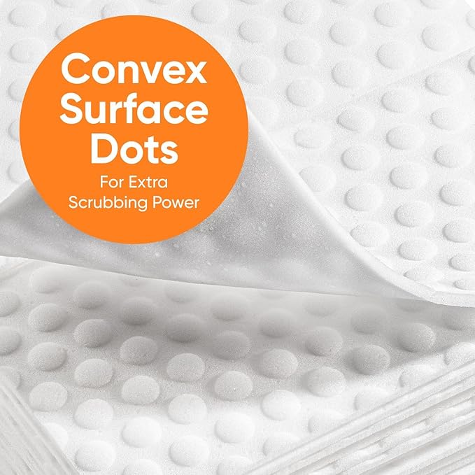Superio High Density Miracle Eraser Sheets - 24 Count - Extra Durable Cleaning Pads with Convex Dots for Heavy Duty Cleaning